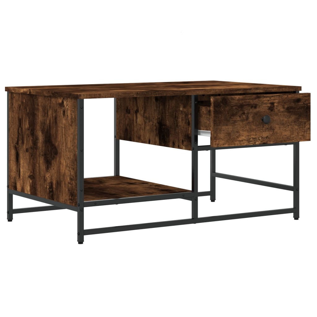 Salontafel 85,5x51x45 cm bewerkt hout gerookt eikenkleurig is nu te koop bij PeponiXL, paradijselijk wonen!