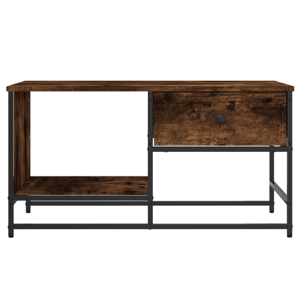 Salontafel 85,5x51x45 cm bewerkt hout gerookt eikenkleurig is nu te koop bij PeponiXL, paradijselijk wonen!