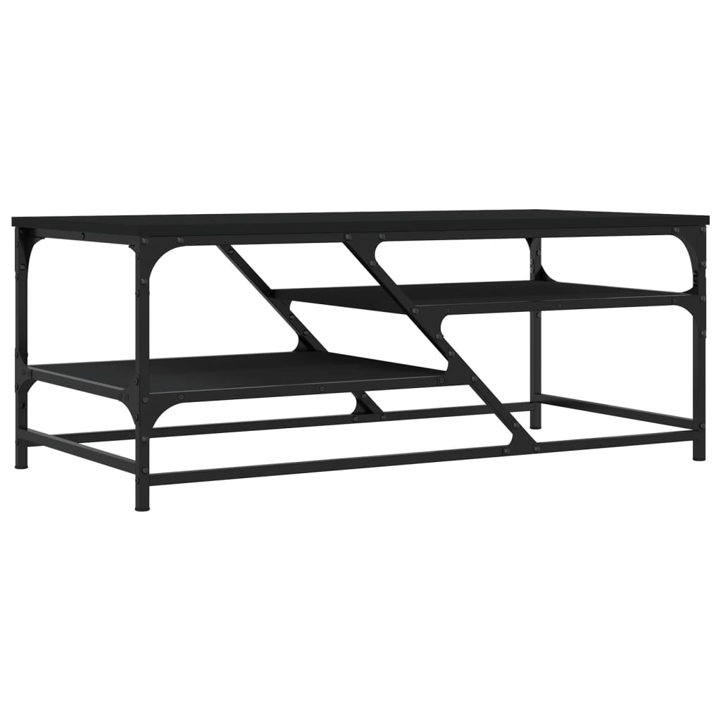 Salontafel 100x49x40 cm bewerkt hout zwart is nu te koop bij PeponiXL, paradijselijk wonen!