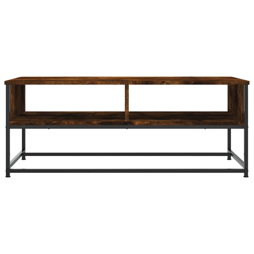 Salontafel 100x51x40 cm bewerkt hout gerookt eikenkleurig is nu te koop bij PeponiXL, paradijselijk wonen!