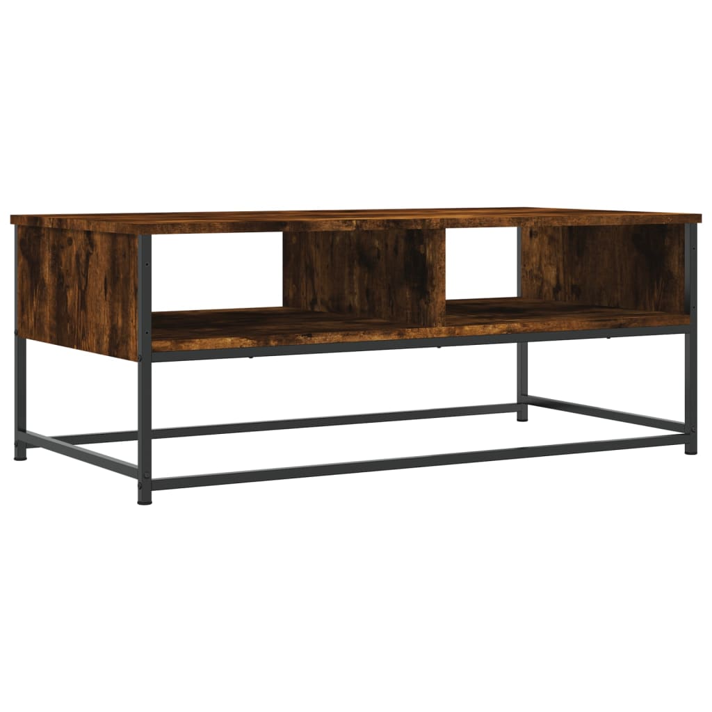 Salontafel 100x51x40 cm bewerkt hout gerookt eikenkleurig is nu te koop bij PeponiXL, paradijselijk wonen!