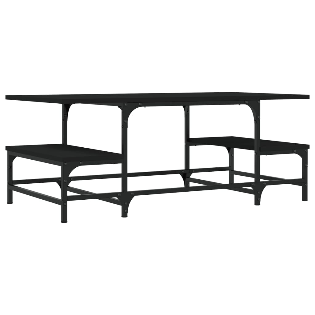 Salontafel 100x50,5x40 cm bewerkt hout zwart is nu te koop bij PeponiXL, paradijselijk wonen!