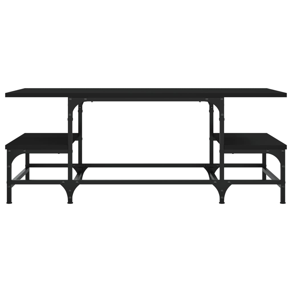Salontafel 100x50,5x40 cm bewerkt hout zwart is nu te koop bij PeponiXL, paradijselijk wonen!