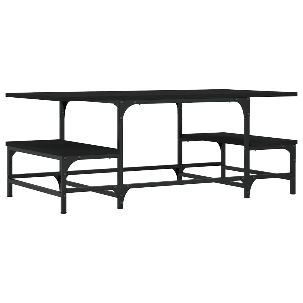 Salontafel 100x50,5x40 cm bewerkt hout zwart is nu te koop bij PeponiXL, paradijselijk wonen!
