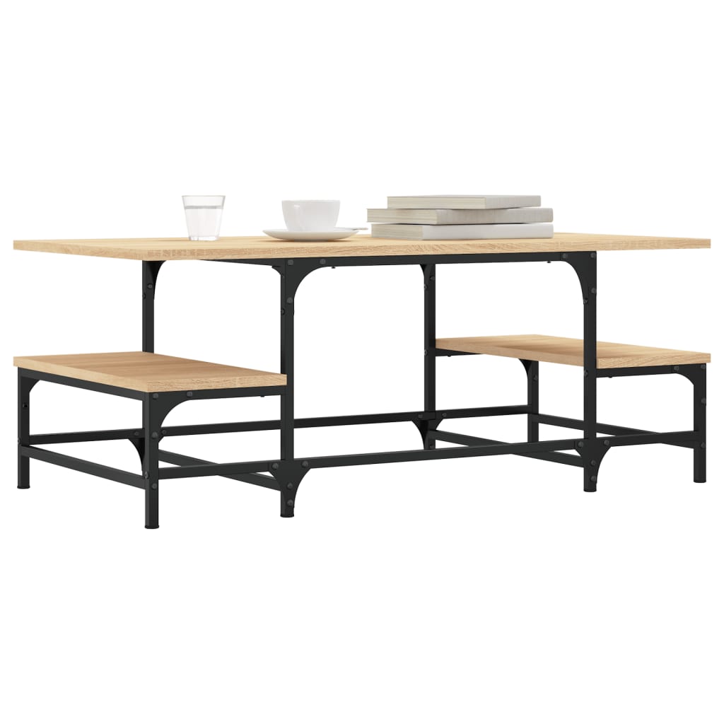 Salontafel 100x50,5x40 cm bewerkt hout sonoma eikenkleurig is nu te koop bij PeponiXL, paradijselijk wonen!