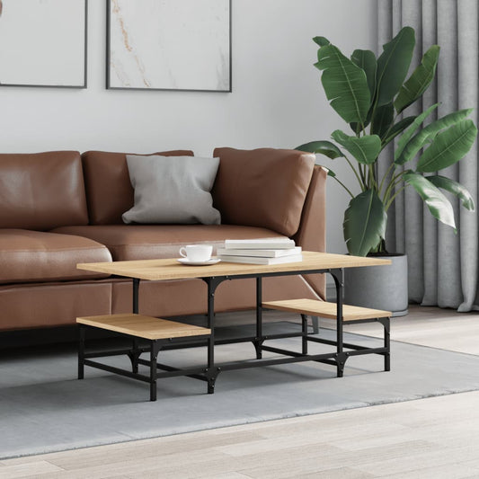 Salontafel 100x50,5x40 cm bewerkt hout sonoma eikenkleurig is nu te koop bij PeponiXL, paradijselijk wonen!