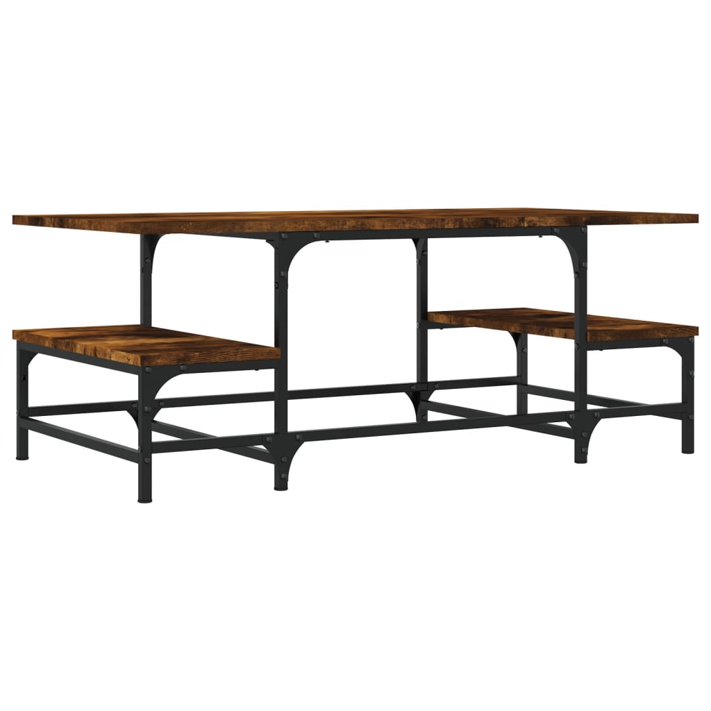 Salontafel 100x50,5x40 cm bewerkt hout gerookt eikenkleurig is nu te koop bij PeponiXL, paradijselijk wonen!