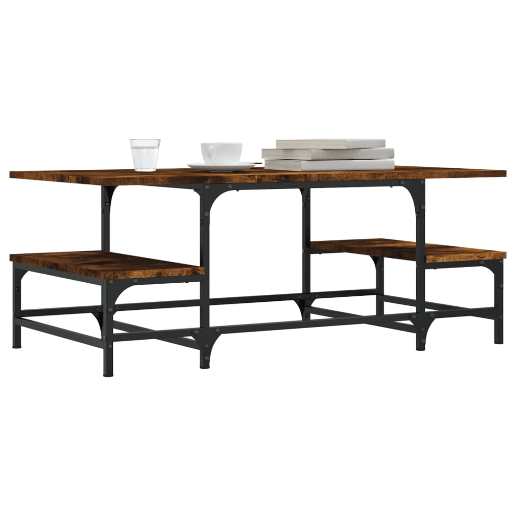 Salontafel 100x50,5x40 cm bewerkt hout gerookt eikenkleurig is nu te koop bij PeponiXL, paradijselijk wonen!