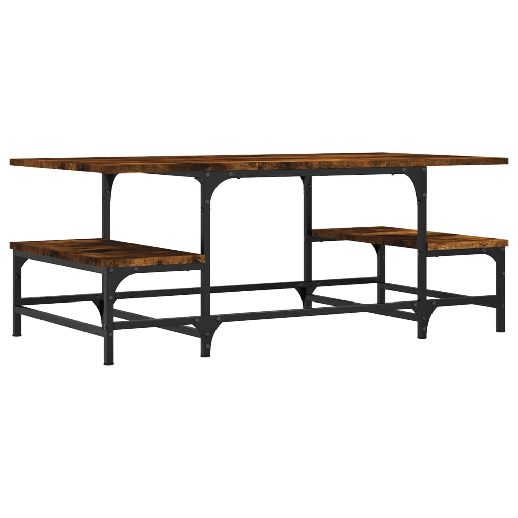 Salontafel 100x50,5x40 cm bewerkt hout gerookt eikenkleurig is nu te koop bij PeponiXL, paradijselijk wonen!