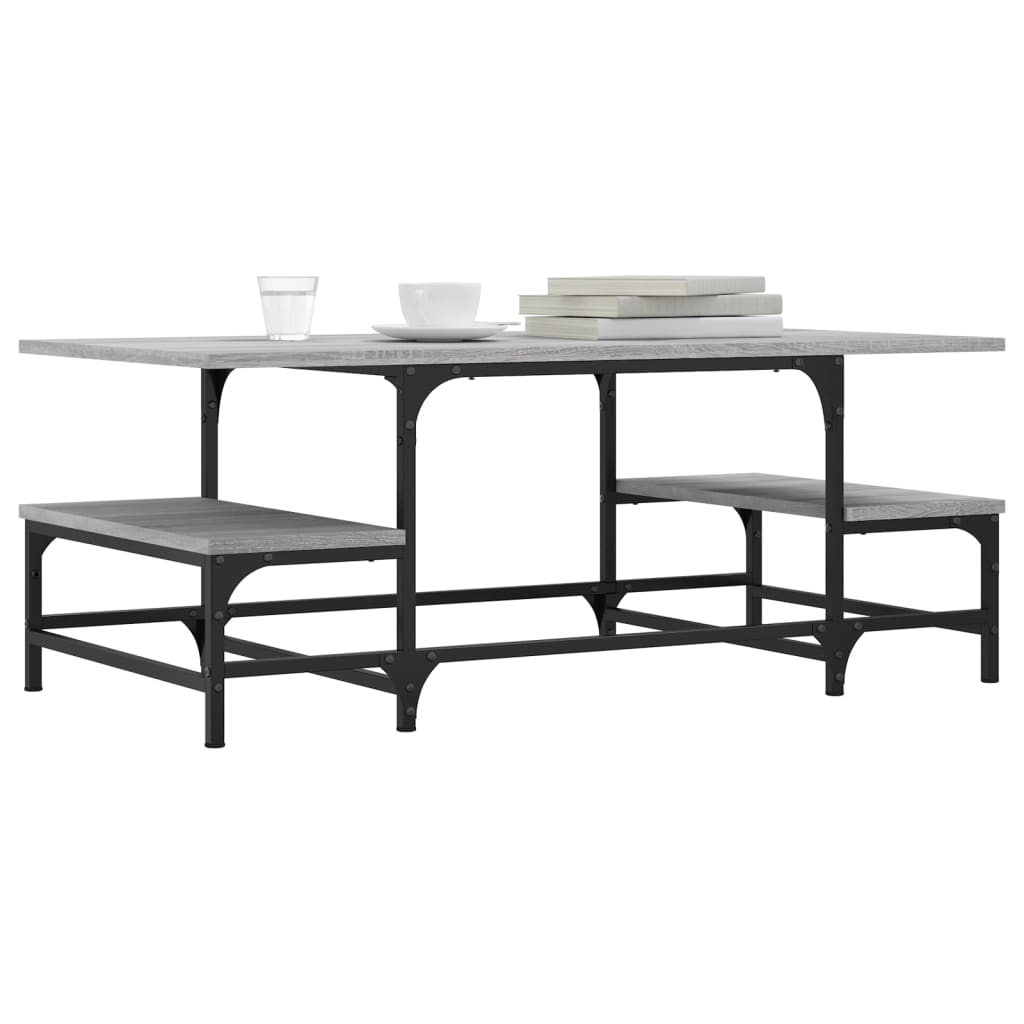 Salontafel 100x50,5x40 cm bewerkt hout grijs sonoma is nu te koop bij PeponiXL, paradijselijk wonen!