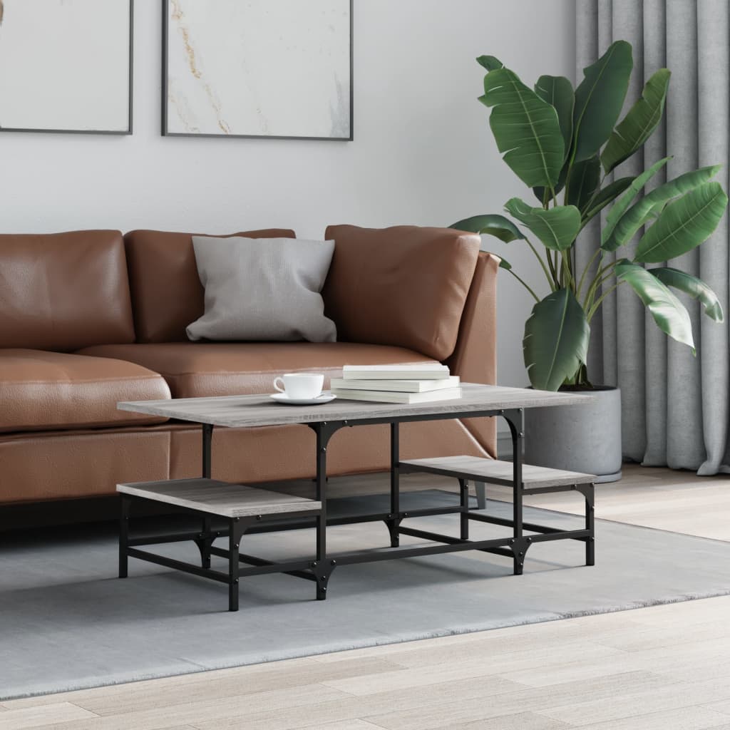 Salontafel 100x50,5x40 cm bewerkt hout grijs sonoma is nu te koop bij PeponiXL, paradijselijk wonen!