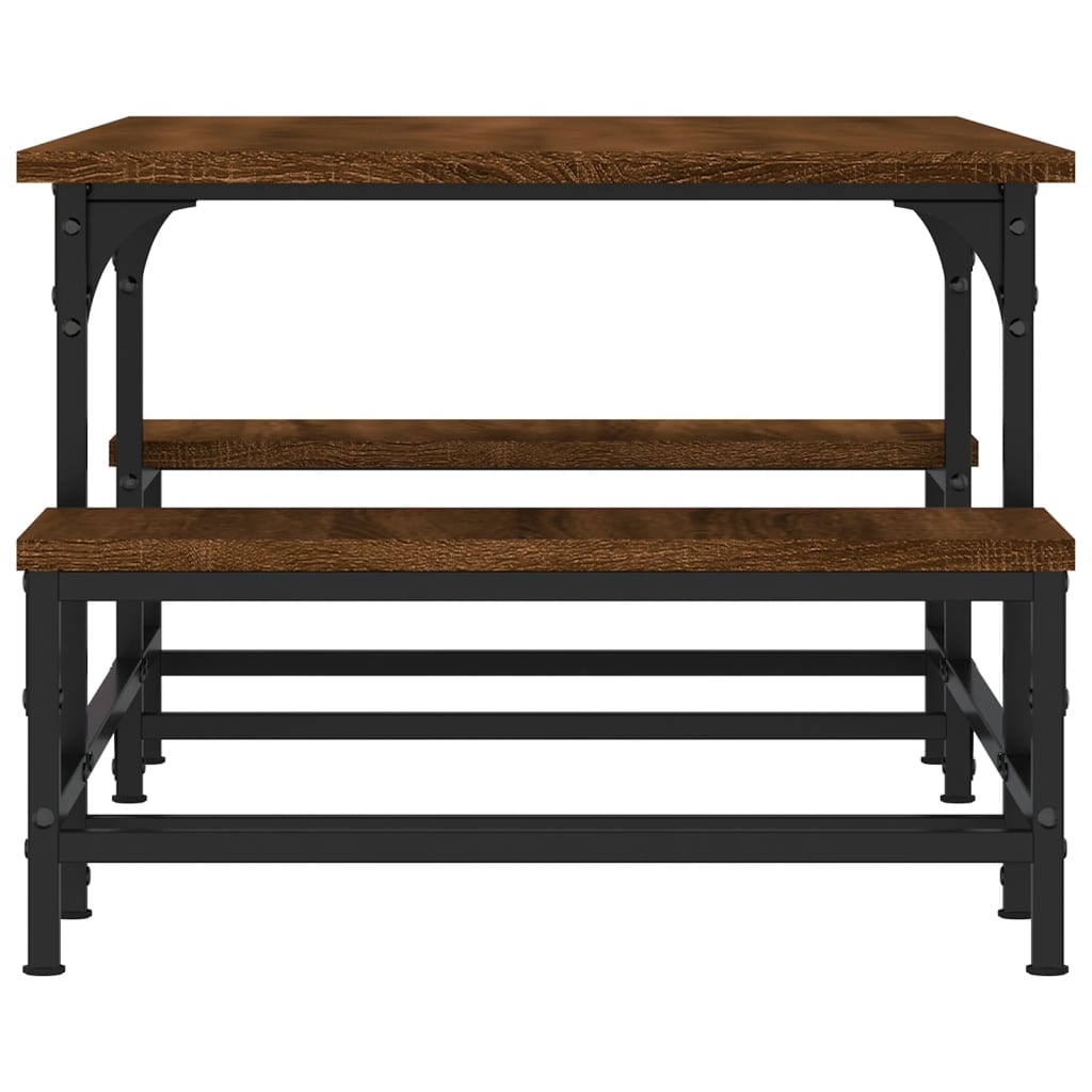 Salontafel 100x50,5x40 cm bewerkt hout bruin eikenkleur is nu te koop bij PeponiXL, paradijselijk wonen!