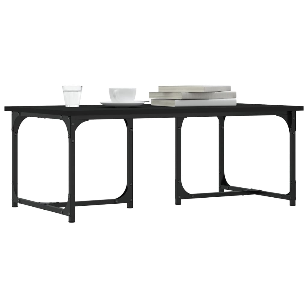 Salontafel 90x50x35 cm bewerkt hout zwart is nu te koop bij PeponiXL, paradijselijk wonen!