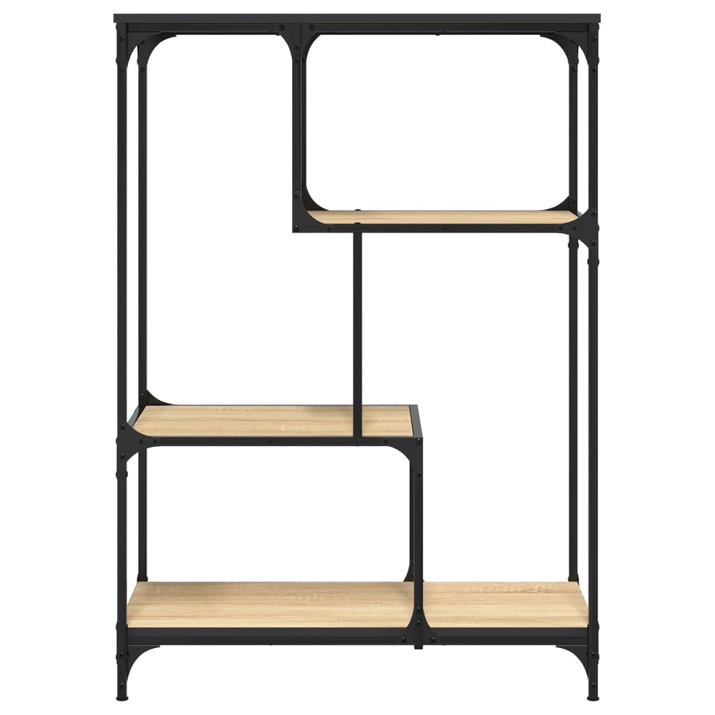 Boekenrek 81x36x115 cm bewerkt hout en staal sonoma eikenkleur is nu te koop bij PeponiXL, paradijselijk wonen!