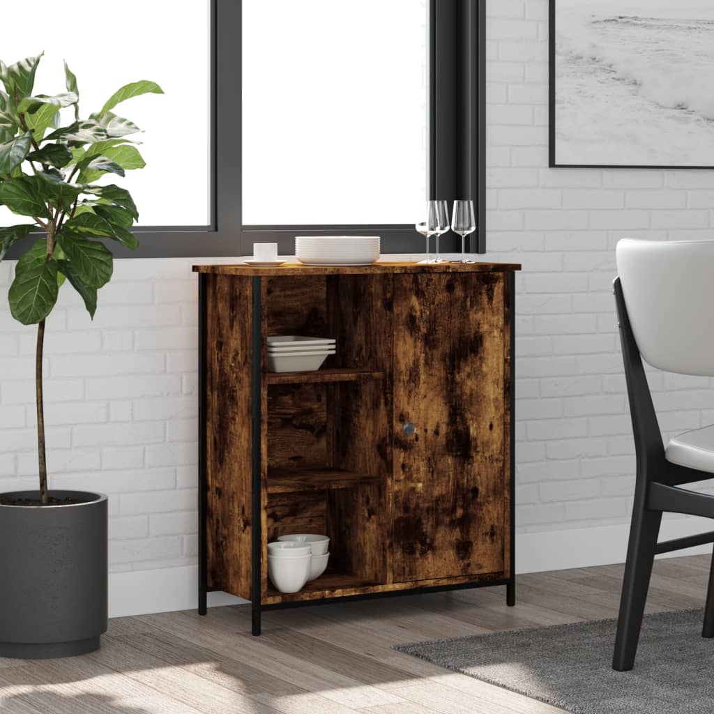 Dressoir 70x30x80 cm bewerkt hout gerookt eikenkleurig is nu te koop bij PeponiXL, paradijselijk wonen!