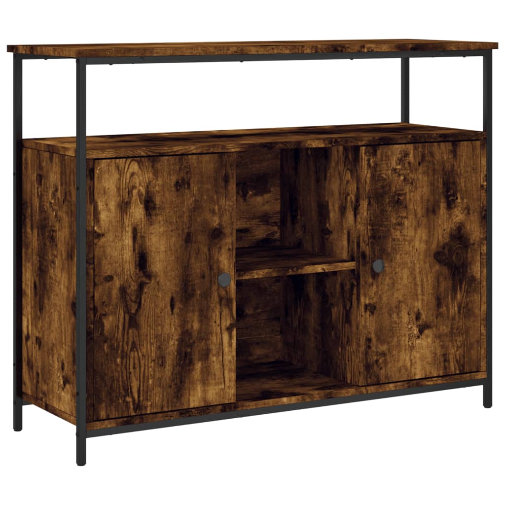 Dressoir 100x35x80 cm bewerkt hout gerookt eikenkleurig is nu te koop bij PeponiXL, paradijselijk wonen!