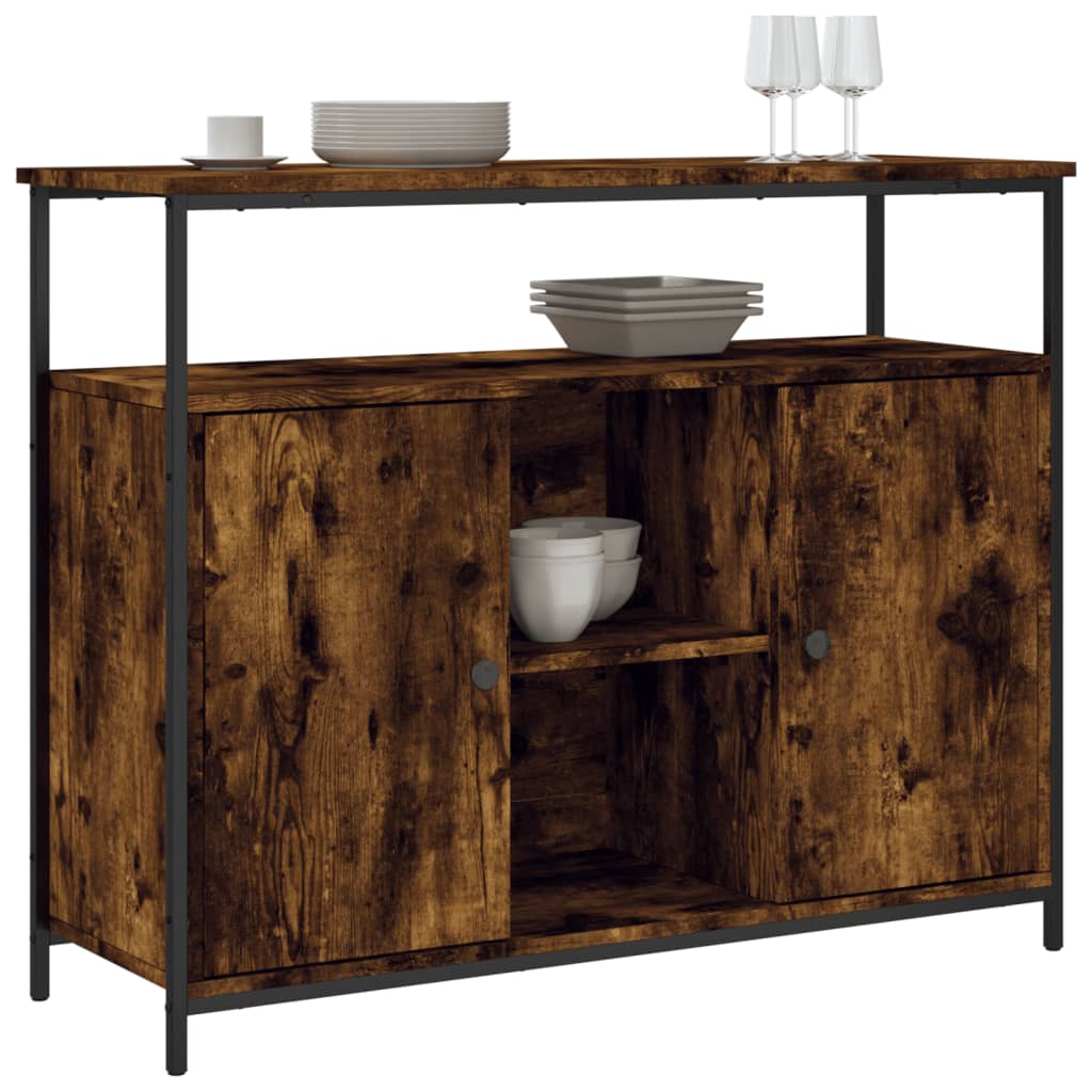 Dressoir 100x35x80 cm bewerkt hout gerookt eikenkleurig is nu te koop bij PeponiXL, paradijselijk wonen!