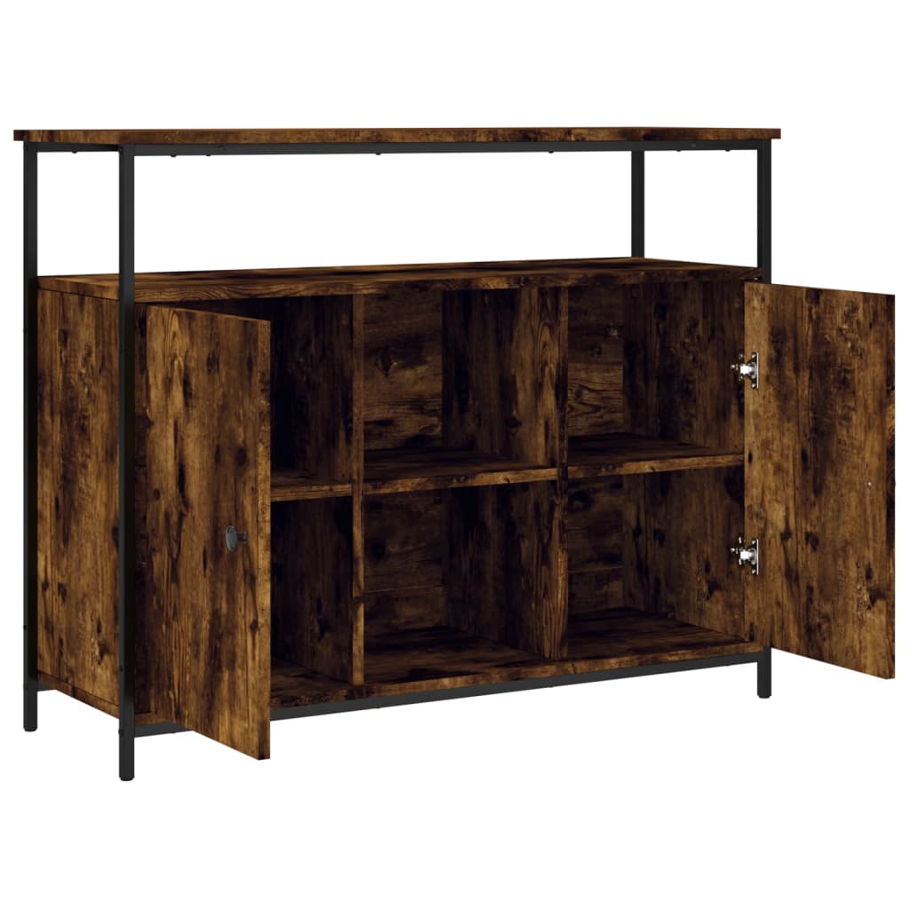 Dressoir 100x35x80 cm bewerkt hout gerookt eikenkleurig is nu te koop bij PeponiXL, paradijselijk wonen!