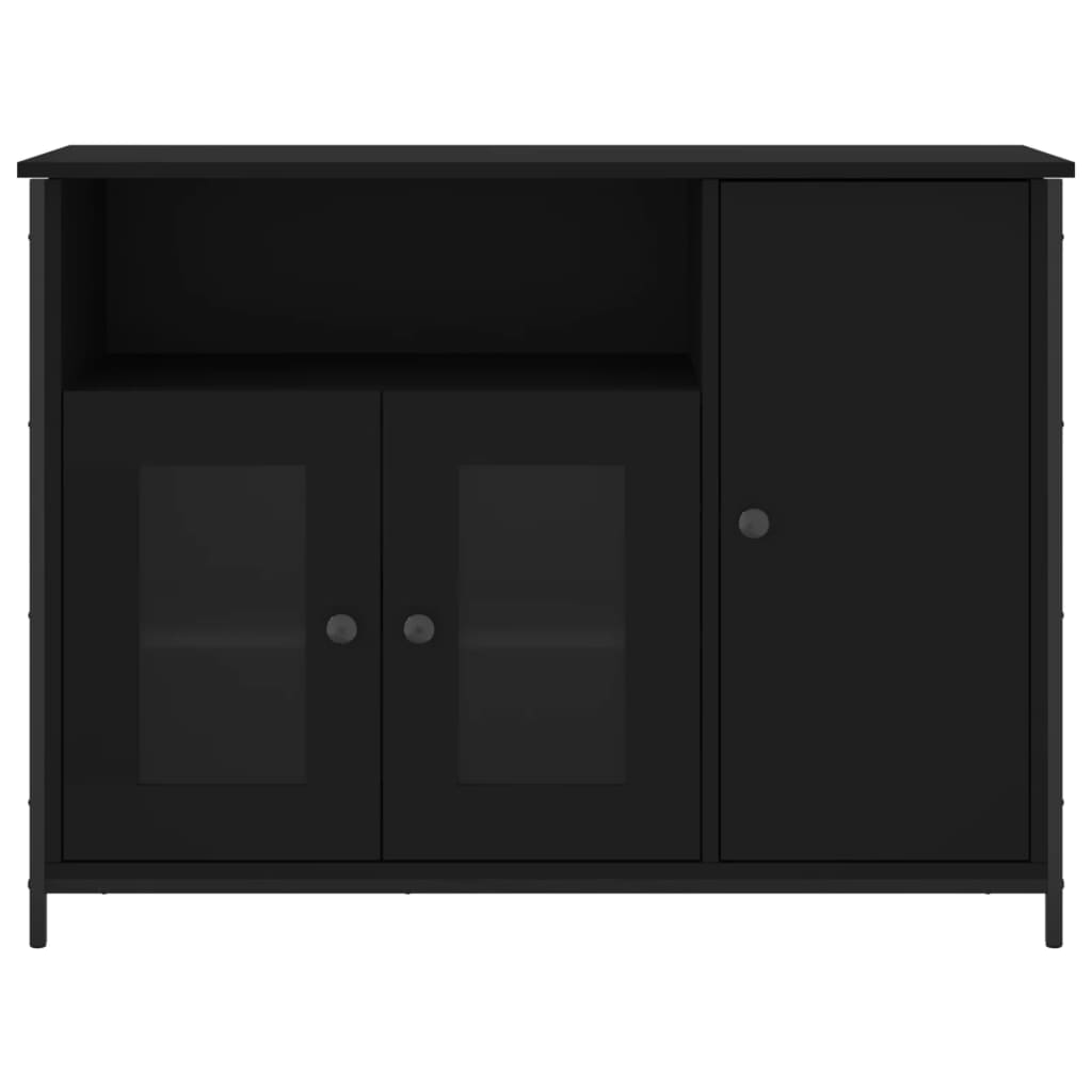 Dressoir 100x35x75 cm bewerkt hout zwart is nu te koop bij PeponiXL, paradijselijk wonen!