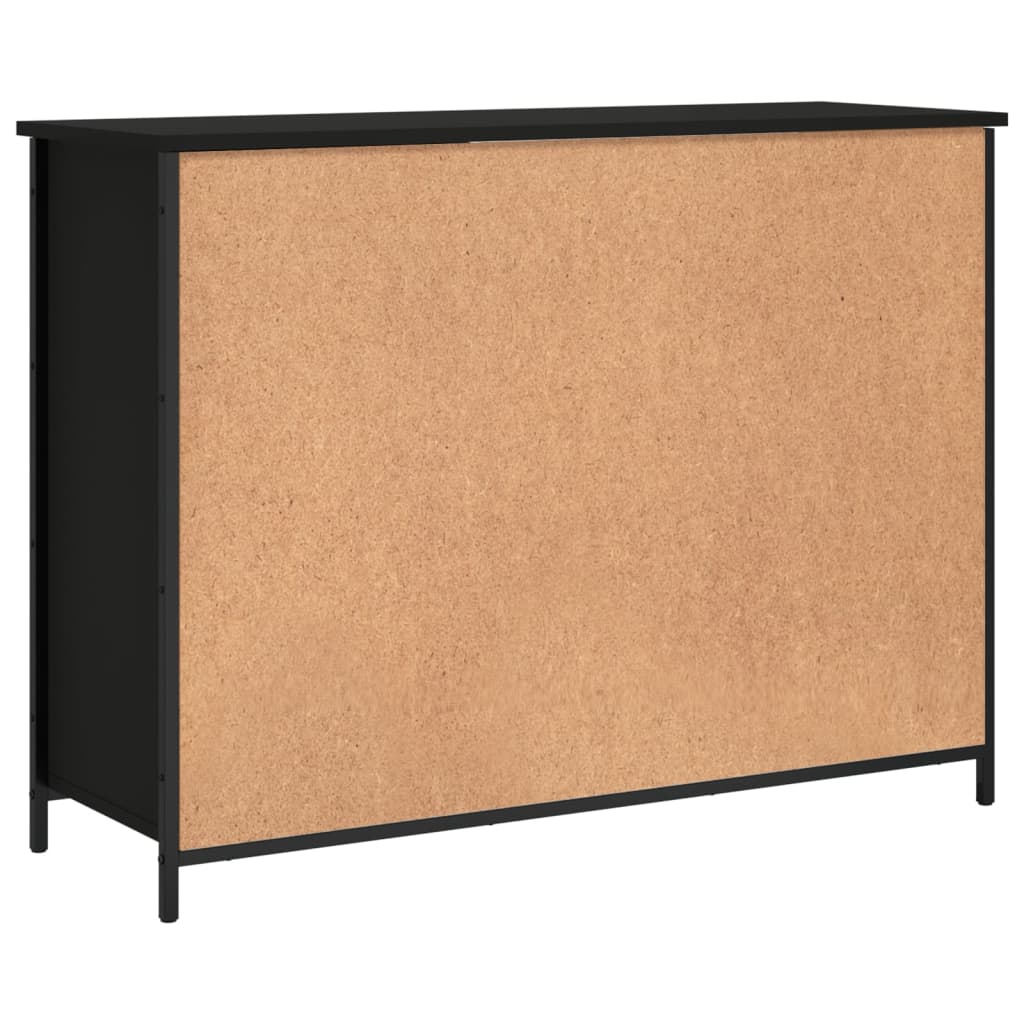 Dressoir 100x35x75 cm bewerkt hout zwart is nu te koop bij PeponiXL, paradijselijk wonen!