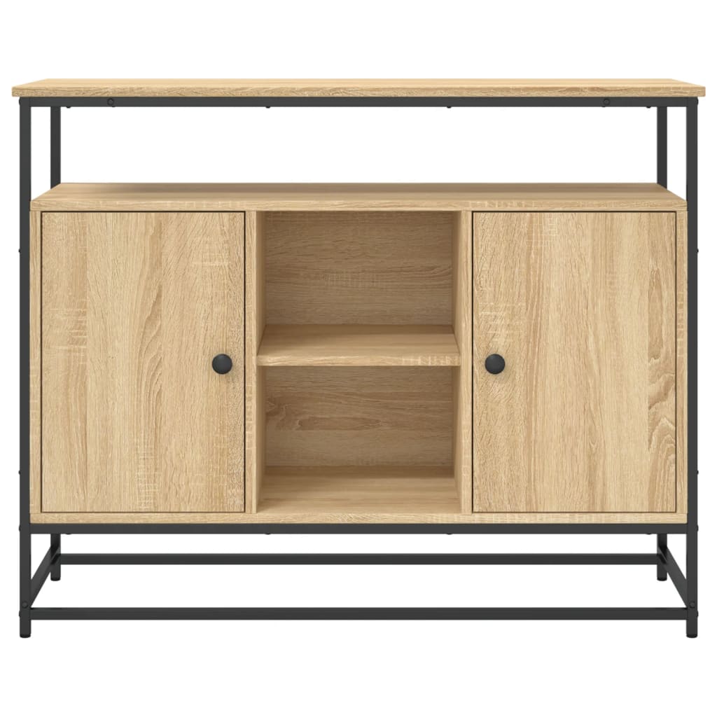 Dressoir 100x35x80 cm bewerkt hout sonoma eikenkleurig is nu te koop bij PeponiXL, paradijselijk wonen!