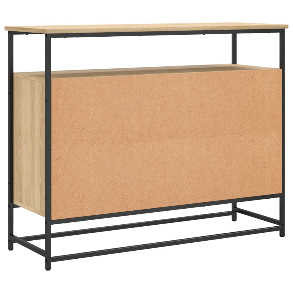 Dressoir 100x35x80 cm bewerkt hout sonoma eikenkleurig is nu te koop bij PeponiXL, paradijselijk wonen!