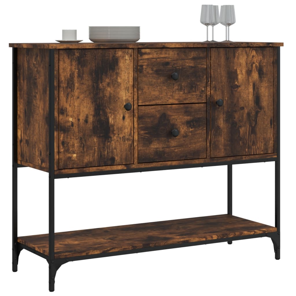 Dressoir 100x36x85 cm bewerkt hout gerookt eikenkleurig is nu te koop bij PeponiXL, paradijselijk wonen!