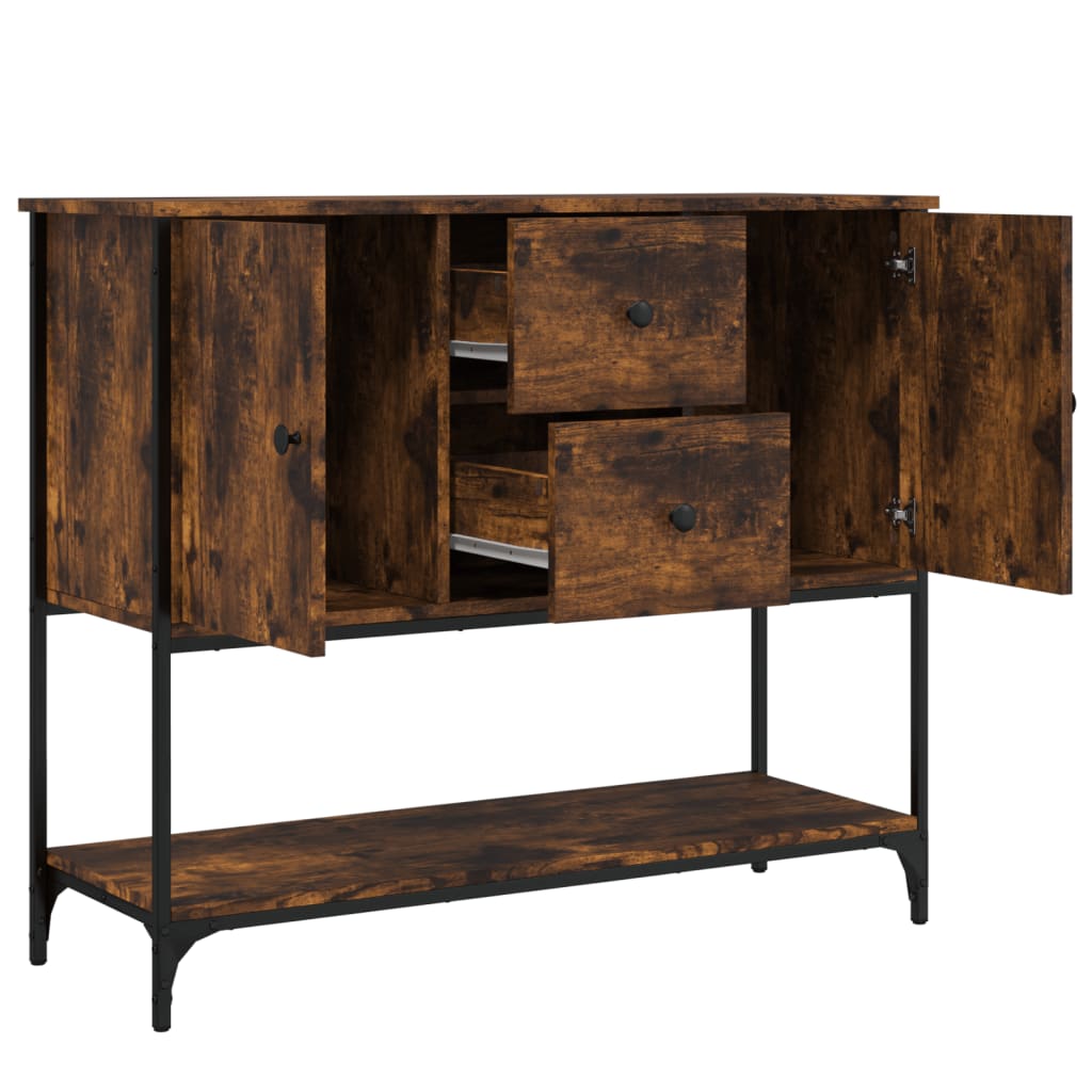Dressoir 100x36x85 cm bewerkt hout gerookt eikenkleurig is nu te koop bij PeponiXL, paradijselijk wonen!