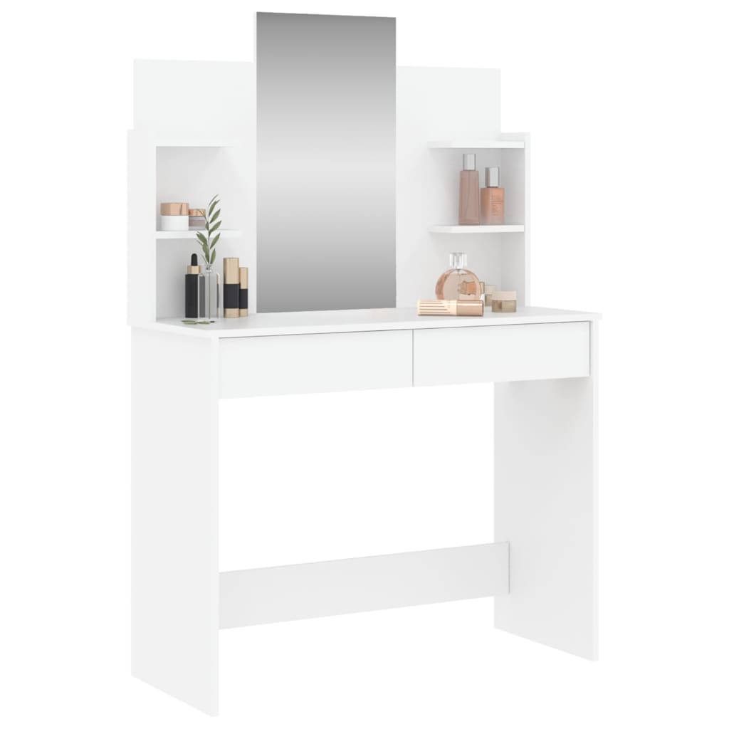 Kaptafel met spiegel 96x39x142 cm wit is nu te koop bij PeponiXL, paradijselijk wonen!