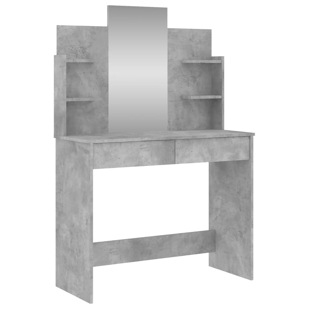 Kaptafel met spiegel 96x39x142 cm betongrijs is nu te koop bij PeponiXL, paradijselijk wonen!