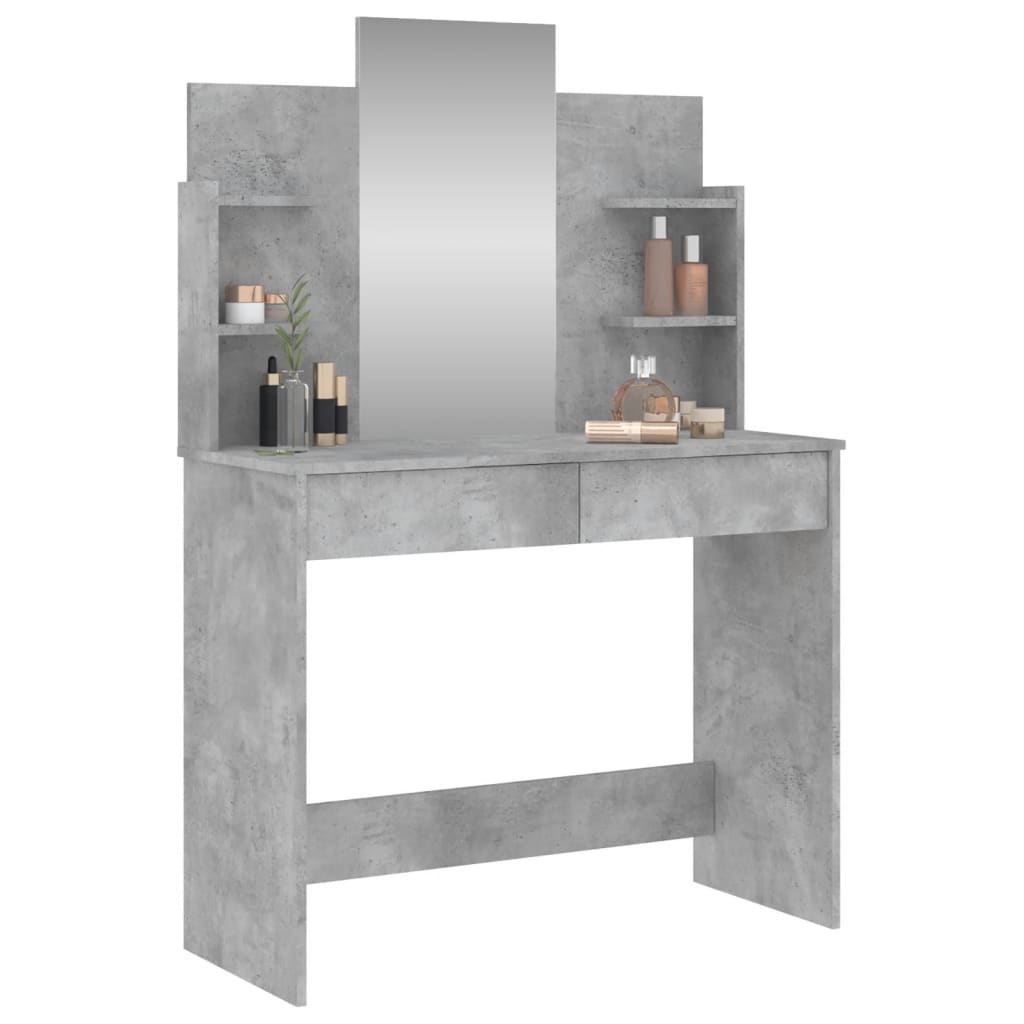 Kaptafel met spiegel 96x39x142 cm betongrijs is nu te koop bij PeponiXL, paradijselijk wonen!