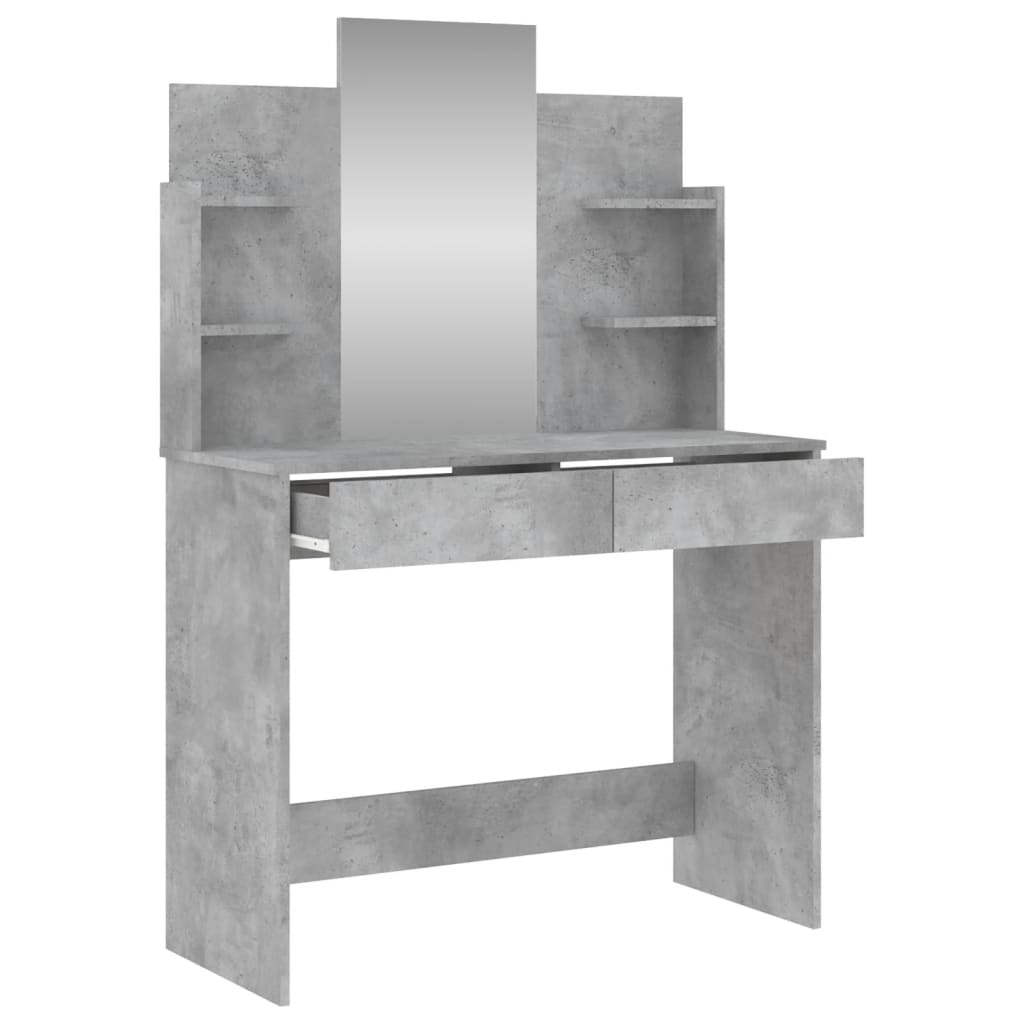 Kaptafel met spiegel 96x39x142 cm betongrijs is nu te koop bij PeponiXL, paradijselijk wonen!