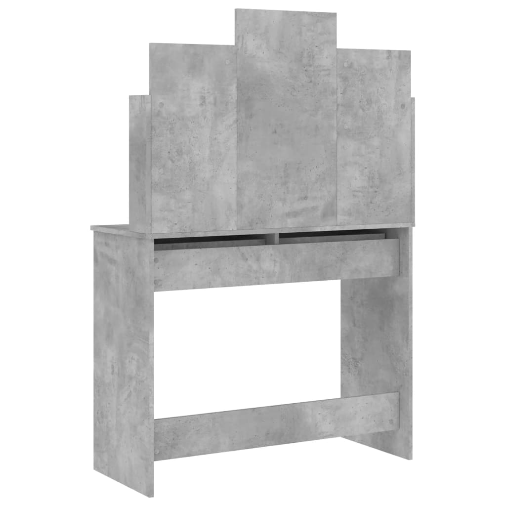 Kaptafel met spiegel 96x39x142 cm betongrijs is nu te koop bij PeponiXL, paradijselijk wonen!