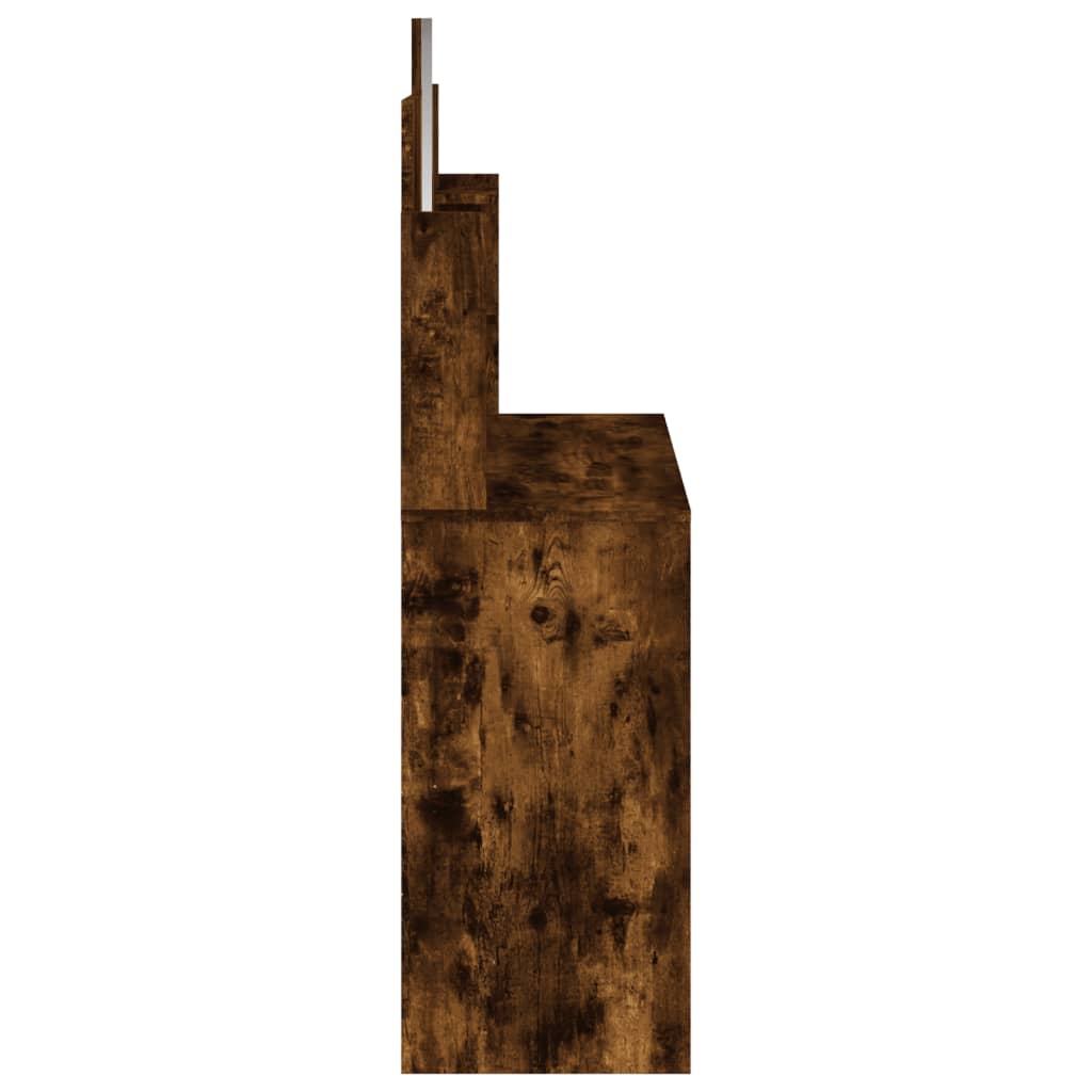 Kaptafel met spiegel 96x39x142 cm gerookt eikenkleurig is nu te koop bij PeponiXL, paradijselijk wonen!