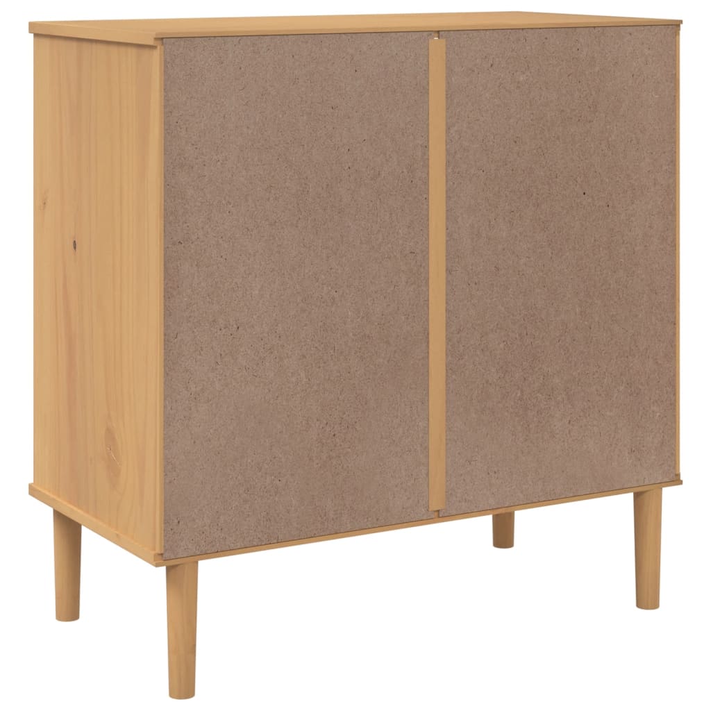 Dressoir SENJA rattan-look 80x40x80 cm massief grenenhout bruin is nu te koop bij PeponiXL, paradijselijk wonen!