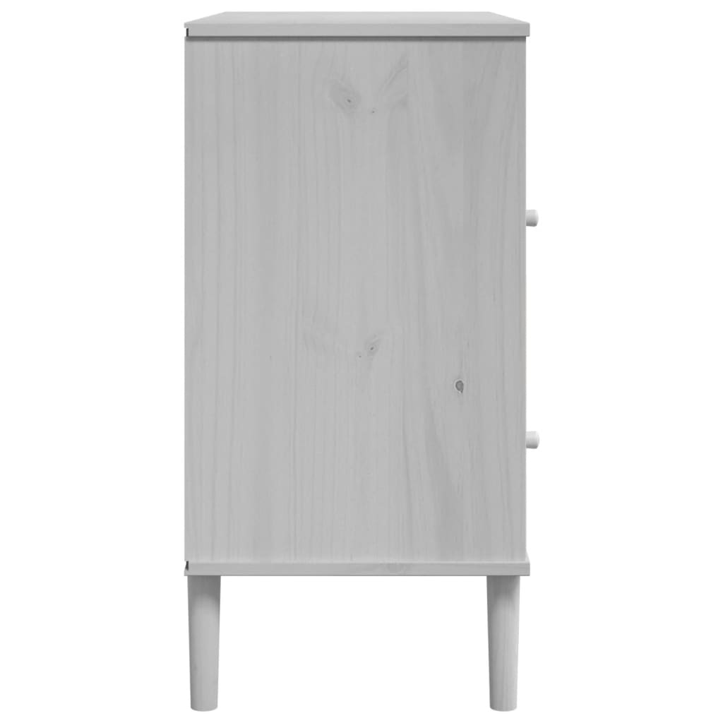 Dressoir SENJA rattan-look 80x40x80 cm massief grenenhout wit is nu te koop bij PeponiXL, paradijselijk wonen!
