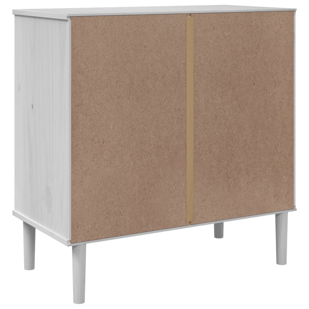 Dressoir SENJA rattan-look 80x40x80 cm massief grenenhout wit is nu te koop bij PeponiXL, paradijselijk wonen!