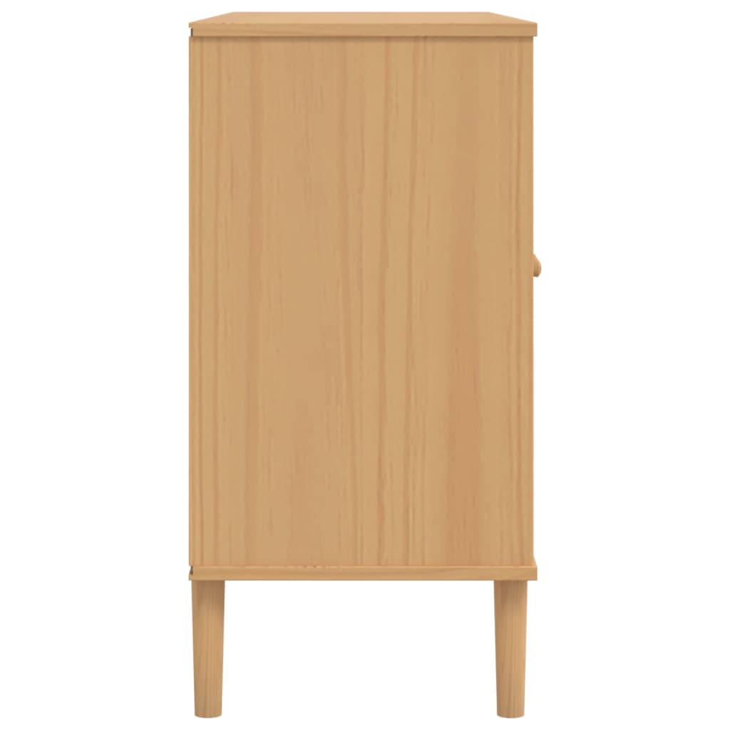 Dressoir SENJA 112x40x80 cm rattan massief grenenhout bruin is nu te koop bij PeponiXL, paradijselijk wonen!