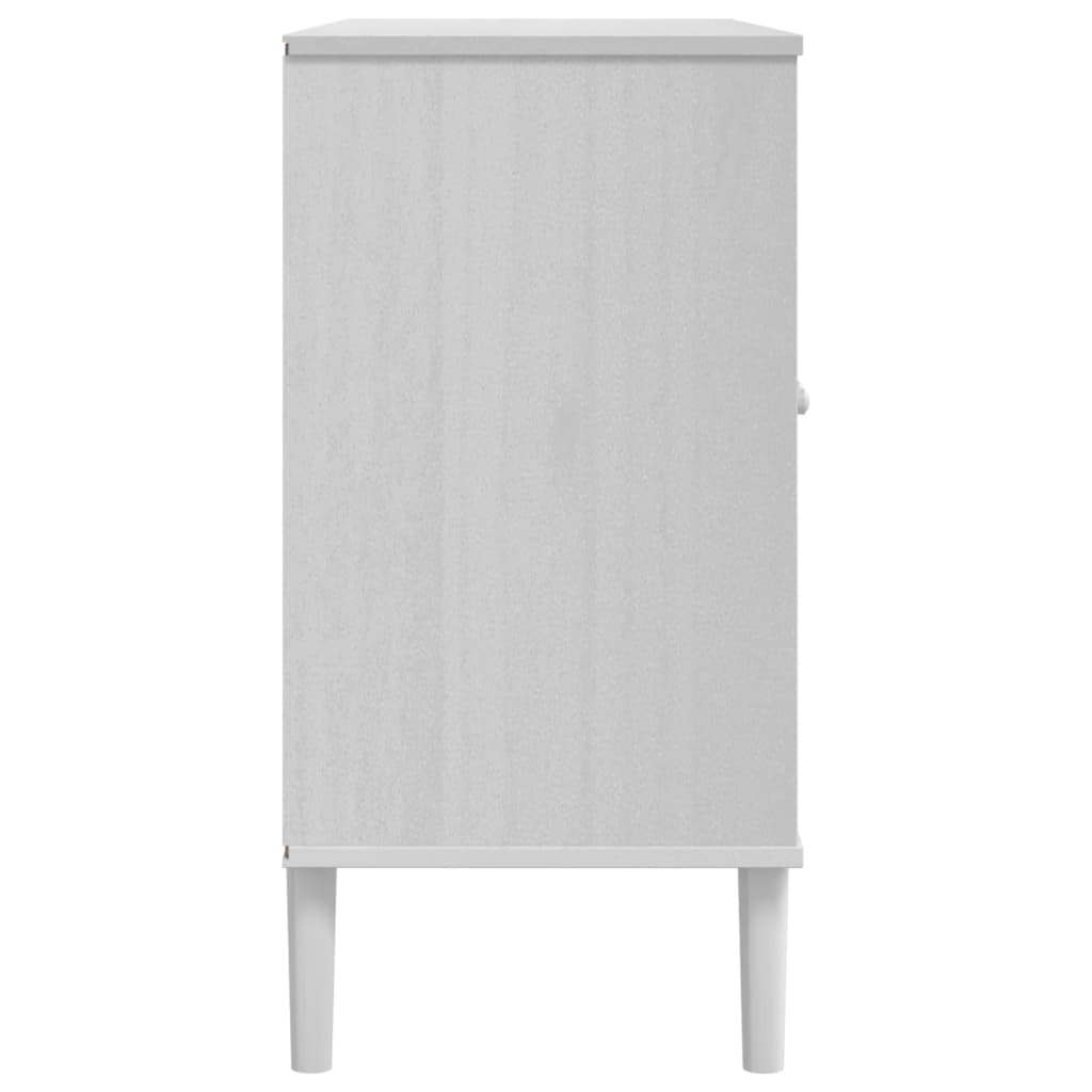 Dressoir SENJA 112x40x80 cm rattan look massief grenenhout wit is nu te koop bij PeponiXL, paradijselijk wonen!