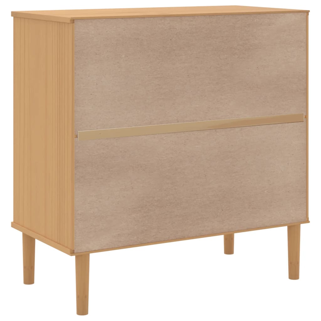 Dressoir SENJA 80x40x80 cm rattan look massief grenenhout bruin is nu te koop bij PeponiXL, paradijselijk wonen!
