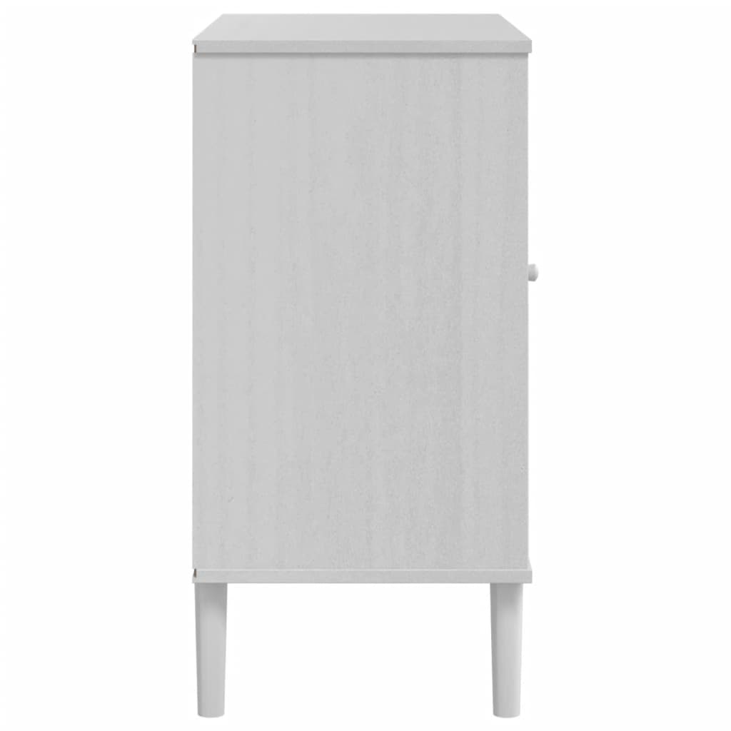 Dressoir SENJA 80x40x80 cm rattan look massief grenenhout wit is nu te koop bij PeponiXL, paradijselijk wonen!