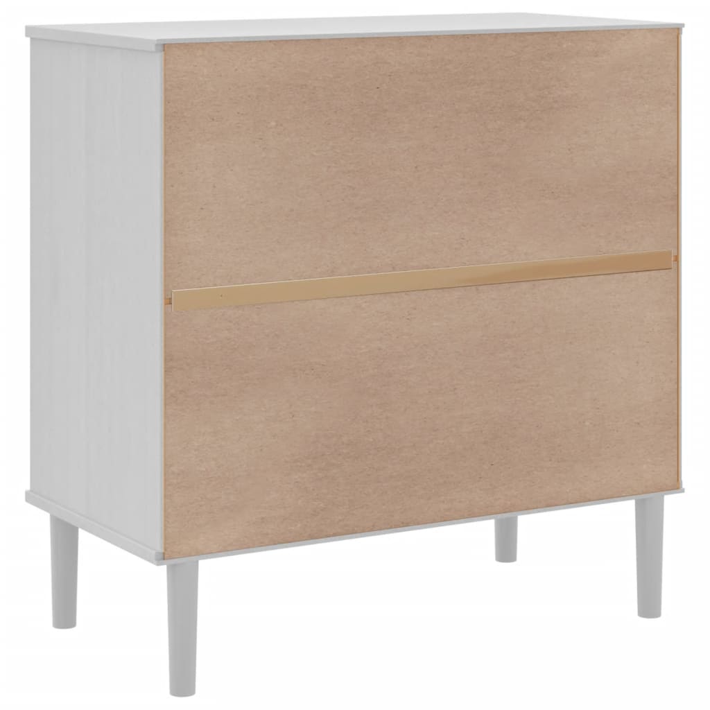 Dressoir SENJA 80x40x80 cm rattan look massief grenenhout wit is nu te koop bij PeponiXL, paradijselijk wonen!