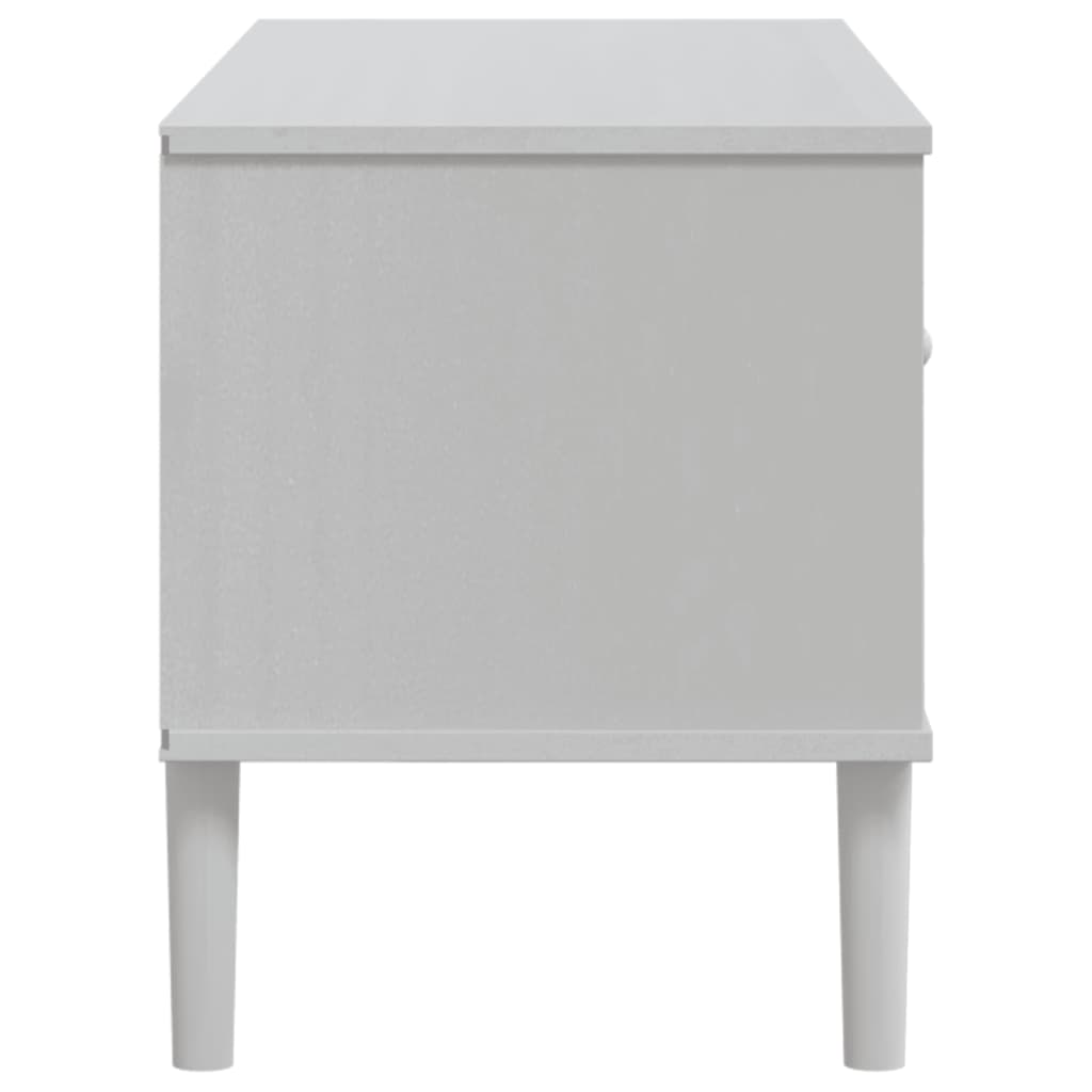 Tv-meubel SENJA 106x40x49 cm rattan massief grenenhout wit is nu te koop bij PeponiXL, paradijselijk wonen!