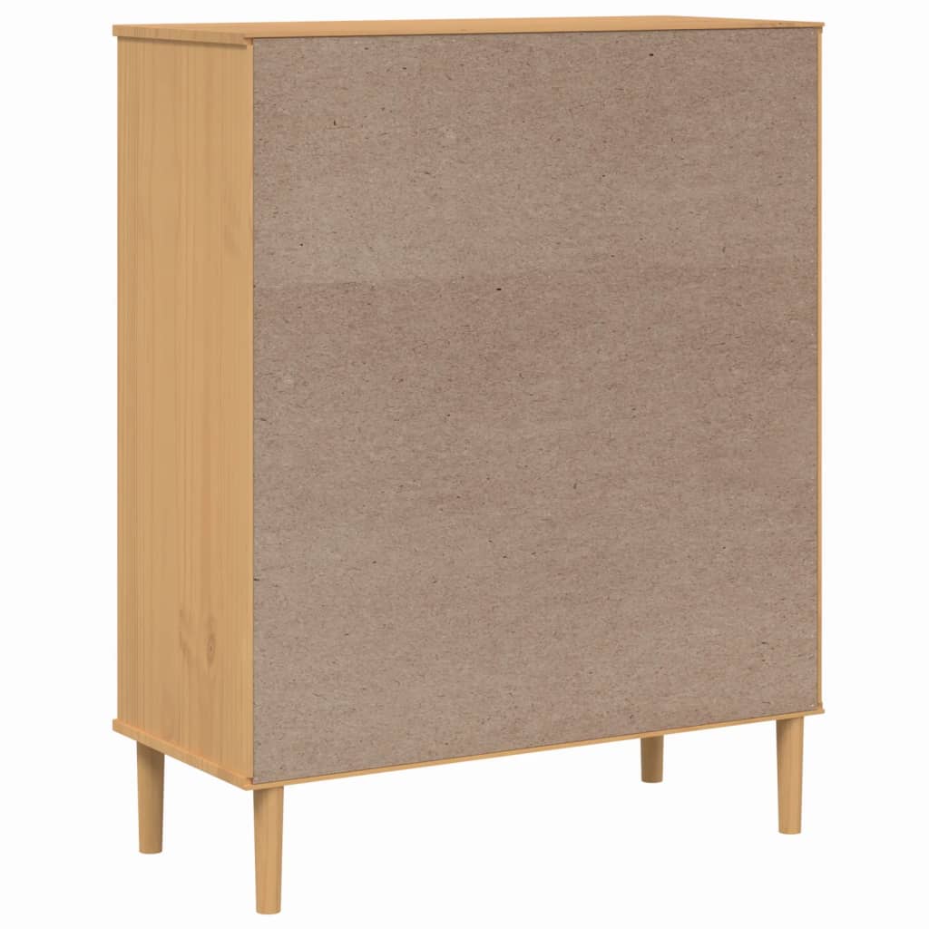 Hoge kast SENJA 90x40x112 cm rattan look grenenhout bruin is nu te koop bij PeponiXL, paradijselijk wonen!