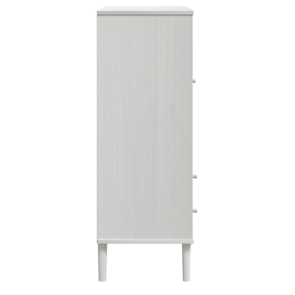 Hoge kast SENJA 90x40x112 cm rattan look massief grenenhout wit is nu te koop bij PeponiXL, paradijselijk wonen!