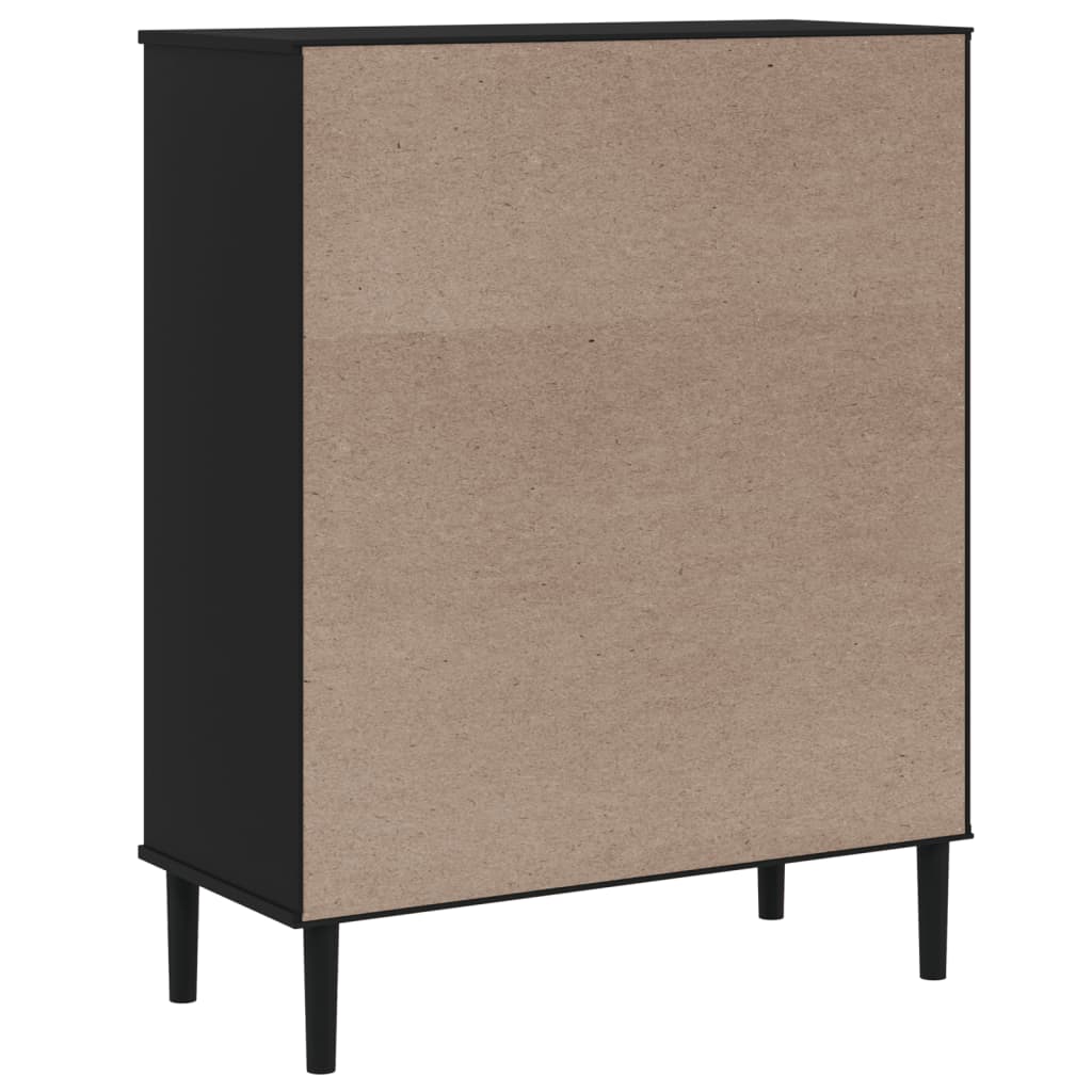 Hoge kast SENJA 90x40x112 cm rattan look grenenhout zwart is nu te koop bij PeponiXL, paradijselijk wonen!
