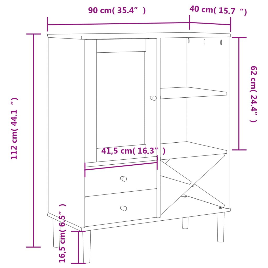 Hoge kast SENJA 90x40x112 cm rattan look grenenhout zwart is nu te koop bij PeponiXL, paradijselijk wonen!