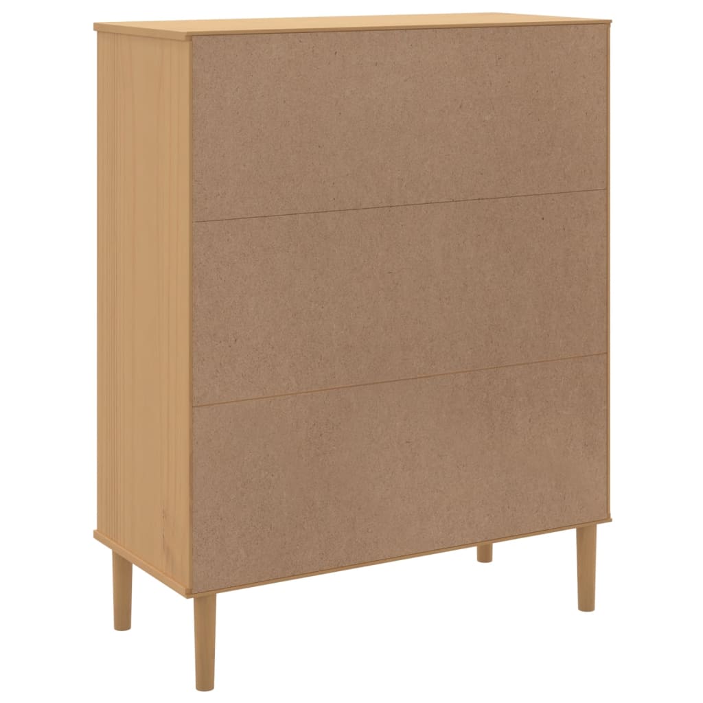 Hoge kast SENJA rattan-look 90x40x112 cm grenenhout bruin is nu te koop bij PeponiXL, paradijselijk wonen!