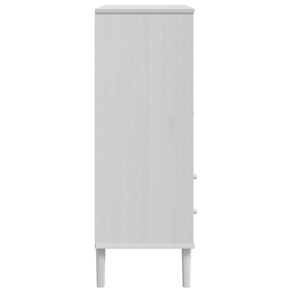Hoge kast SENJA rattan-look 90x40x112 cm massief grenenhout wit is nu te koop bij PeponiXL, paradijselijk wonen!