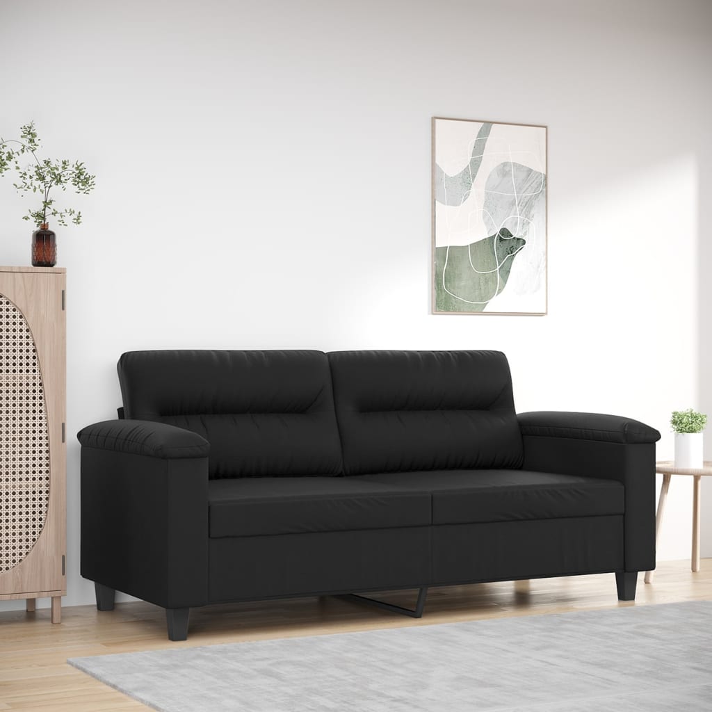Tweezitsbank 140 cm kunstleer zwart is nu te koop bij PeponiXL, paradijselijk wonen!